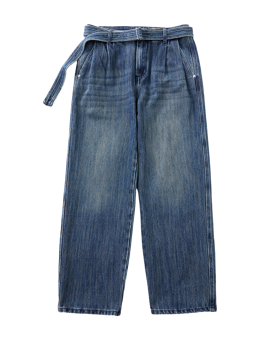 Denim Belted Jeans