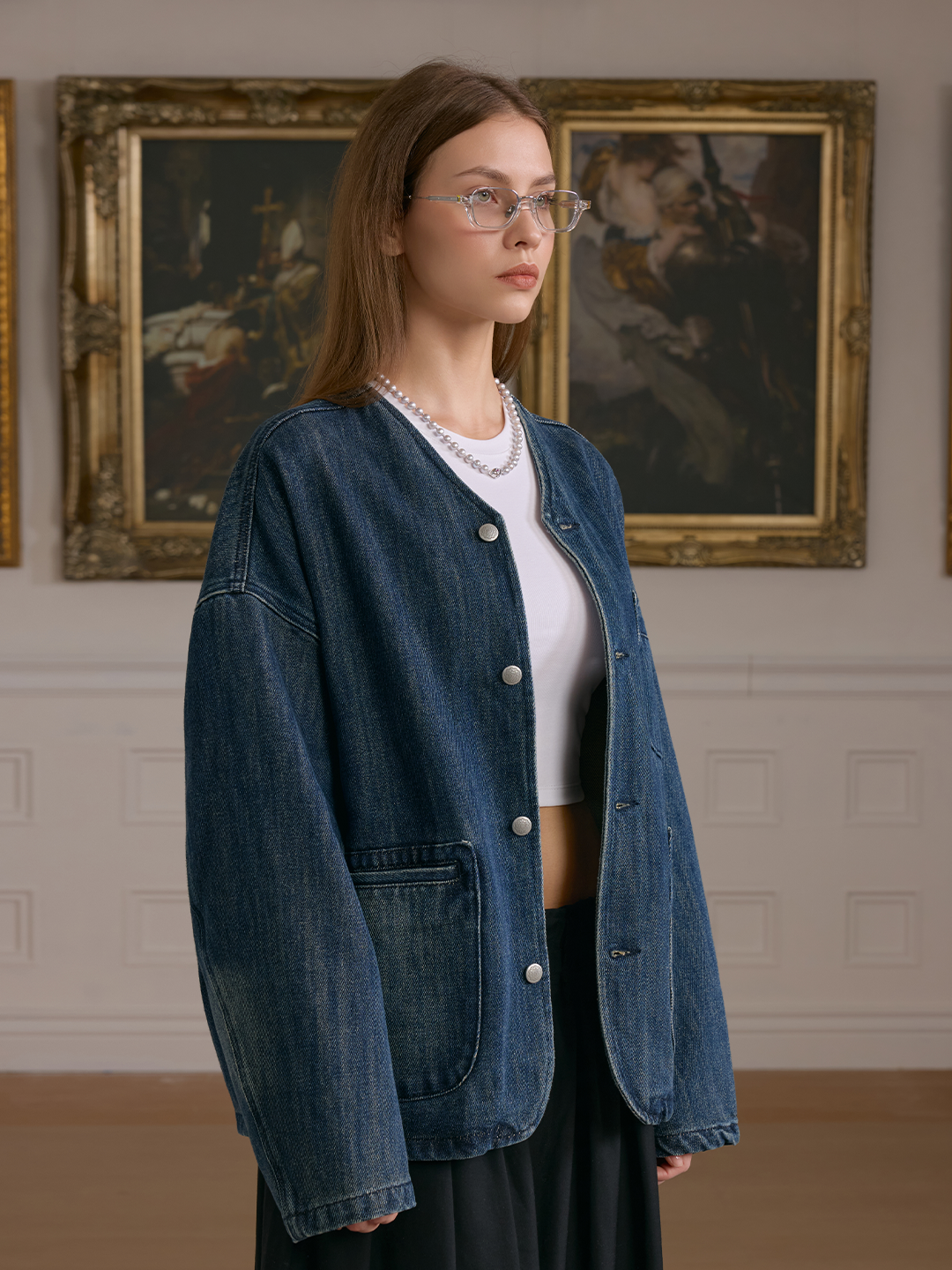 Denim Mandarin Jakcet