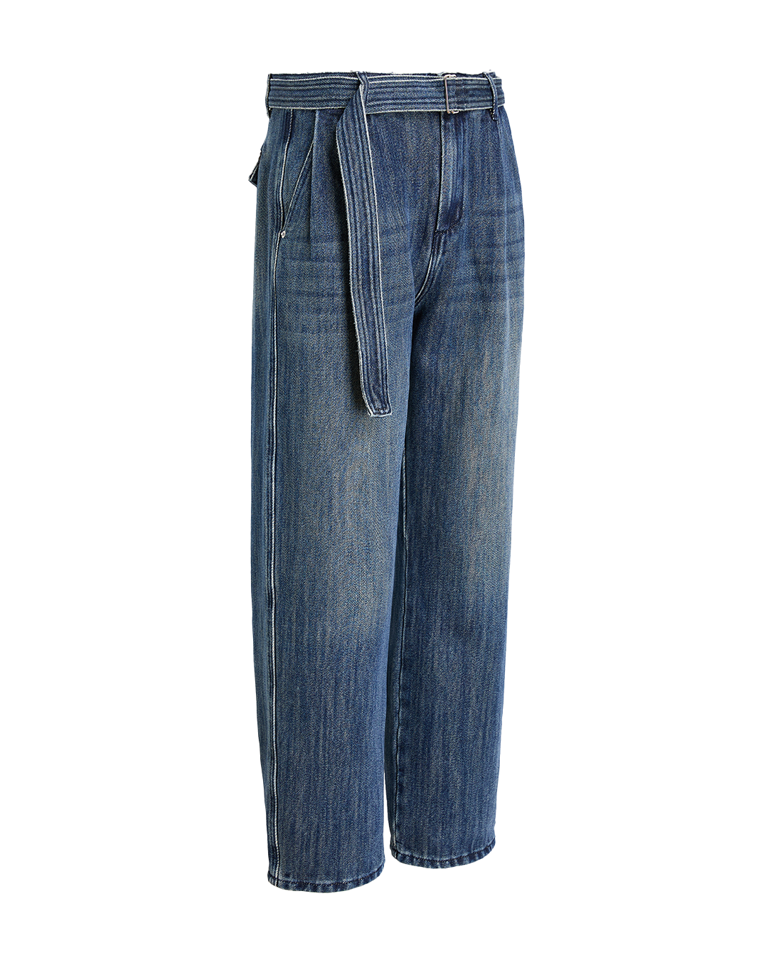 Denim Belted Jeans