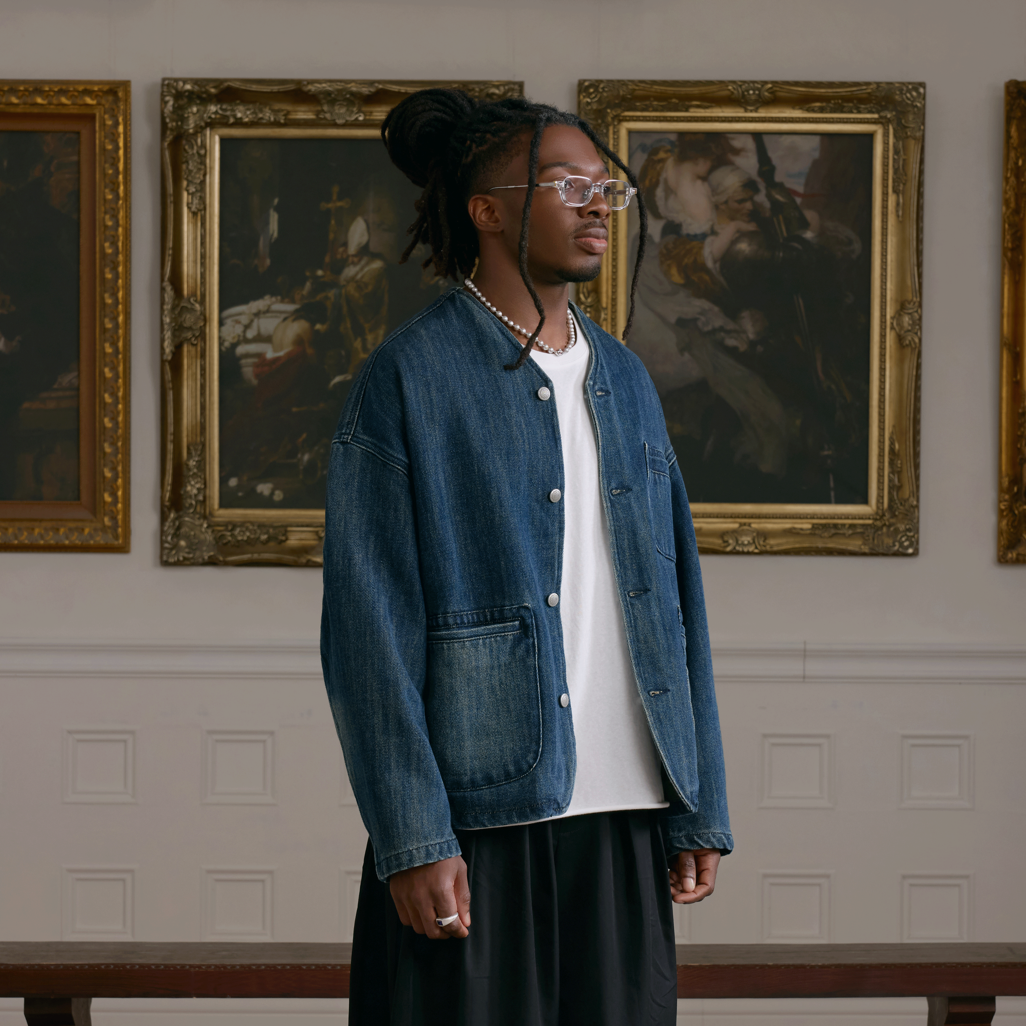 Denim Mandarin Jakcet